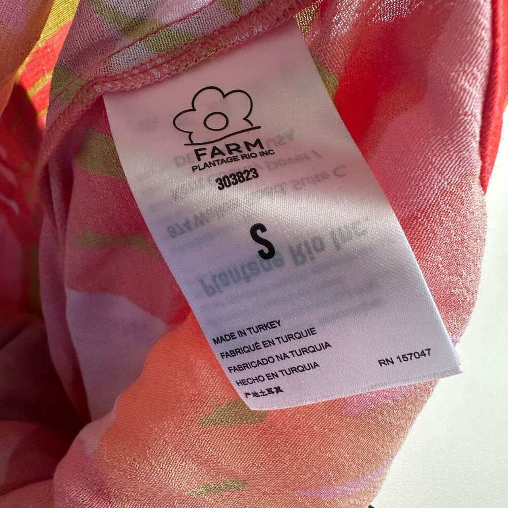 Farm Rio Colorful Leaves Cutout Midi Dress Small NWT - Picture 11 of 13
